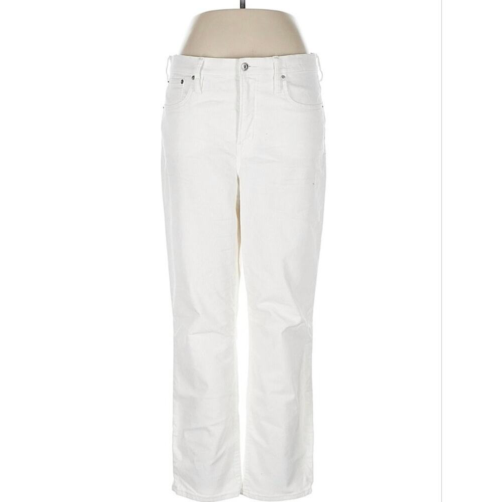 J. Crew White Corduroy Straight Leg Pants Women’s 32 NWT Ivory Casual Classic